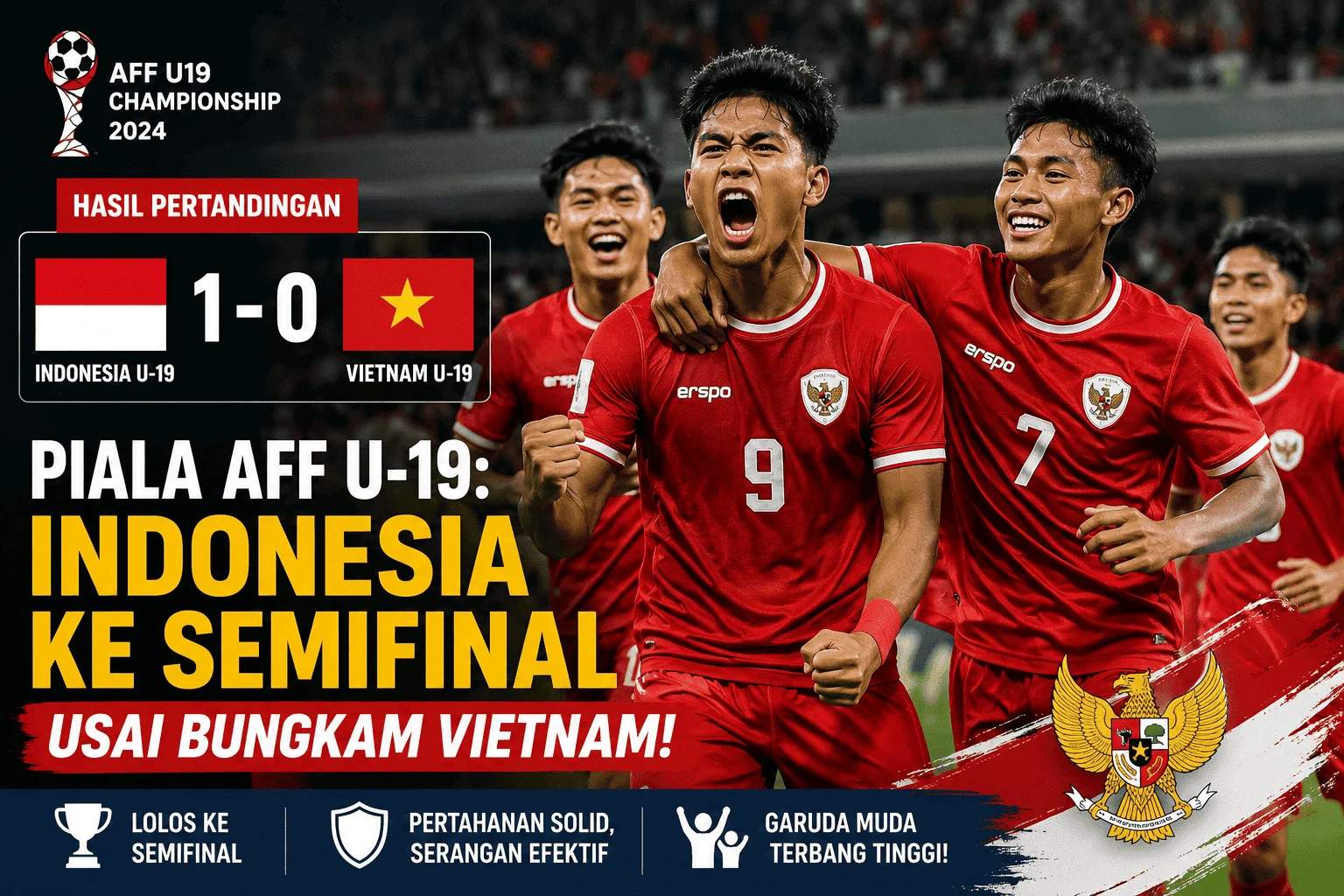 Garuda Muda Perkasa! Indonesia Kunci Tempat di Semifinal AFF U-19